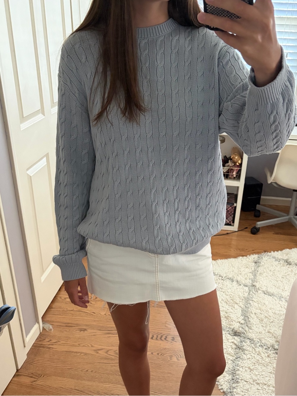 Brandy Melville Cable Knit Sweater Light Blue